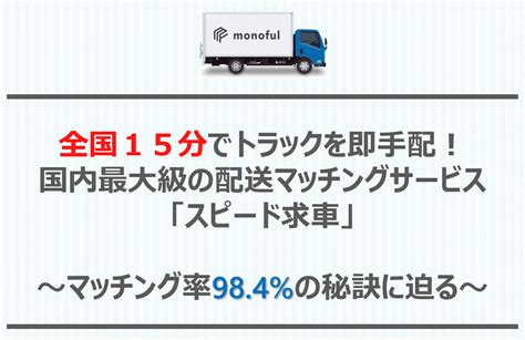 車求|求貨求車サービス「スピード求車」 — 株式会社モノフル｜すべ 